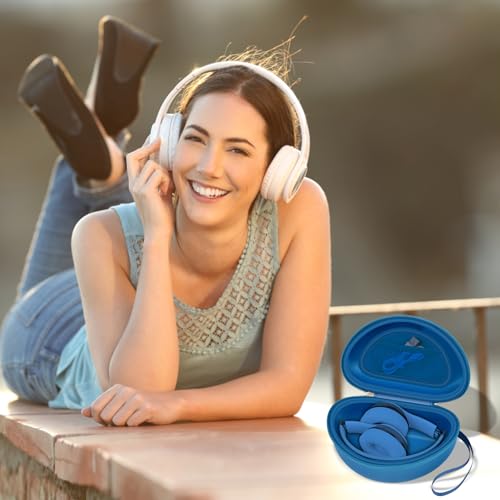 COMECASE Case for Beats Solo 4/Studio Pro Headphones with Mesh Pocket | Water-Resistant Hard Shell, Wrist Strap for Easy Carrying, Travel Storage, Fits Solo 2/3, Solo Pro and Studio3, Navy Blue - color: Navy Blue