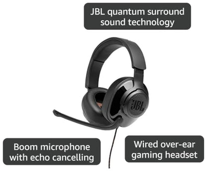 JBL Quantum 300 - Wired Over-Ear Gaming Headphones with JBL Quantum Engine Software - Black, Large - size: Large