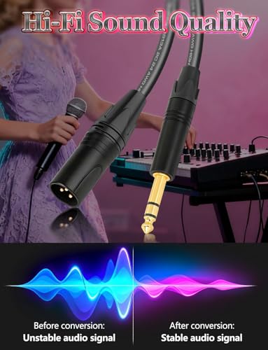 Balanced TRS to XLR Cable 3ft XLR Male to 1/4 TRS Male Stereo Audio Cable | Superbat Belden 1813A Shielded for Bass Guitar, Microphone, Speaker,Noise-Free Pro Audio 2-Pack - size: 3ft, style: 6.35mm TRS to XLR male