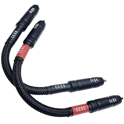 CNCESS Braided RCA Male to Male Stereo Patch Cable, 6 in, 2-Pack - size: 6 Inches