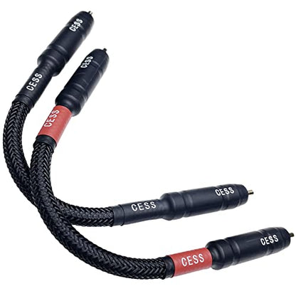 CNCESS Braided RCA Male to Male Stereo Patch Cable, 6 in, 2-Pack - size: 6 Inches