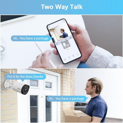 Wireless Security Camera System, Home WiFi Video Surveillance Systems | No Monthly Fees, 5MP HD, 130° Wide Angle, 2-Way Audio, 90FT Night Vision, Motion Detection - style: 5MP 6-Cams 3TB【60-Day Storage】
