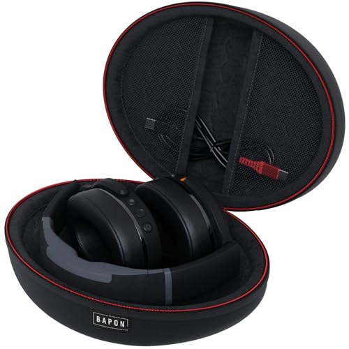 Travel Over Ear Headphone Case - Hard Shell Headphone Case with USB-C Cable - Compatible with Skullcandy/BERIBES/TOZO/KVIDIO/Beats/Anker Noise Cancelling Foldable Wireless Headphone (Black)