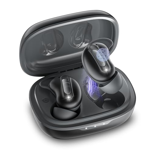 Sleep Earbuds, Mini ANC Wireless Earbuds Bluetooth 5.4 Headphones Deep Bass Stereo, 48H Playtime Ear Buds, 4 ENC Noise Cancelling Mic, IP7 in Ear Earphones for Side Sleepers,Touch Control