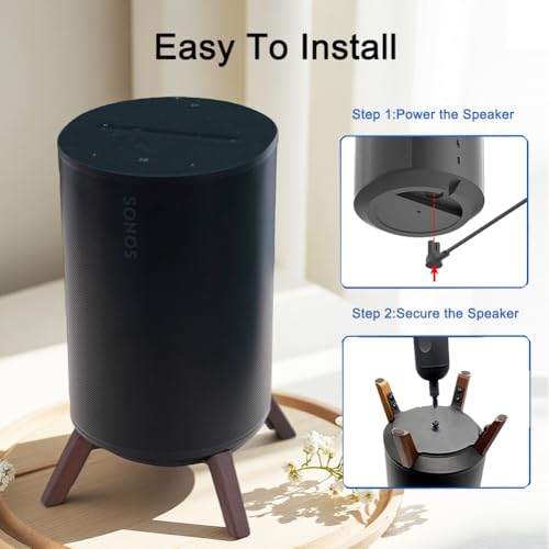Wooden Desk Stand Wood Tripod Mount Holder for Sonos Era 100 Alexa Speaker | Natural Wooden,Stable Tripod Mount Holder with Metal Frame,Easy Setup Design and Better Sound for Sonos era100 Alexa Speaker