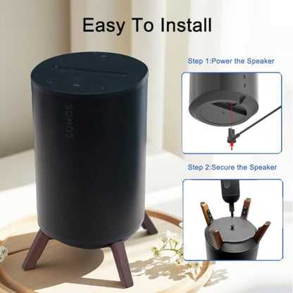Wooden Desk Stand Wood Tripod Mount Holder for Sonos Era 100 Alexa Speaker | Natural Wooden,Stable Tripod Mount Holder with Metal Frame,Easy Setup Design and Better Sound for Sonos era100 Alexa Speaker