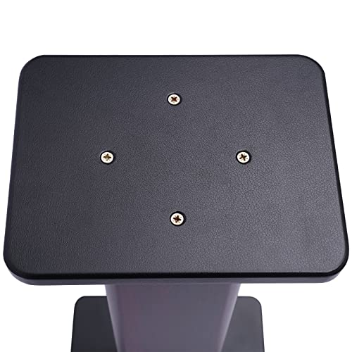 28 Inch Speaker Stands Pair, Wood Grain Floor Speaker Stands, Universal Bookshelf Speakers for Home Theater (Black Walnut) - color: Black Walnut