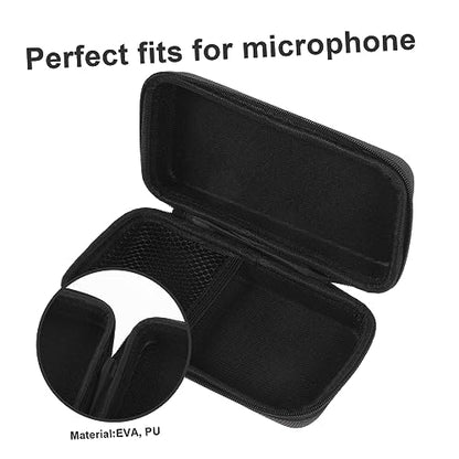 LIOOBO Microphone Storage Pouch Carrying Case EVA Protective Bag | 2 Pack, Lightweight Shockproof Waterproof Design, Built-In Mesh Pocket, Travel Business Use