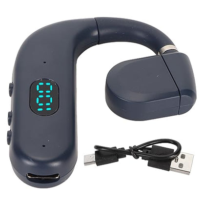 Bluetooth Headset, Noise Cancelling Single Ear Earpiece, Hands Call Earphones with Built in Mic for Driving Business Office, 300mAh Battery (Blue)
