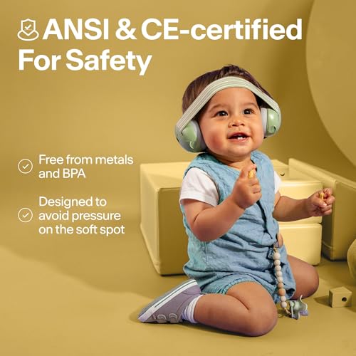 Alpine Muffy Baby Ear Muffs Noise Protection | Toddler Ear Protection | For babies up to 4 years | 24dB Sound Reduction | Baby Hearing Protection | Noise Reduction | Baby Essentials New Mom Gifts - color: Yellow