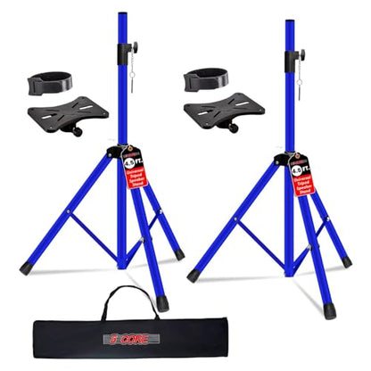 5Core Speaker Stands Pair PA DJ Tripod Heavy Duty w 35mm Mount Insert w Bag - color: Blue