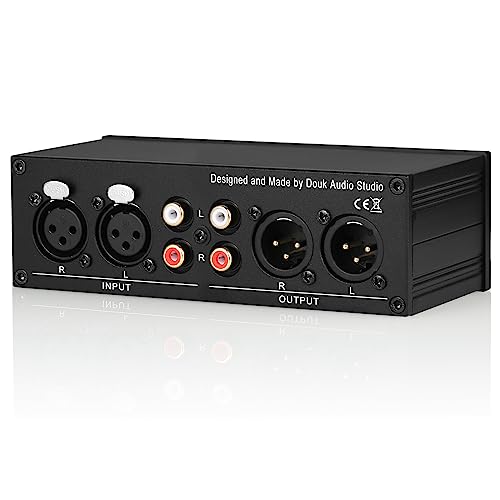 Nobsound Mini Fully-Balanced/Single-Ended Passive Preamp; Hi-Fi Pre-Amplifier; XLR/RCA Volume Controller for Active Monitor Speakers (Black)