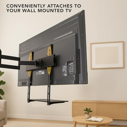 Mount-It TV Wall Mount Shelf Bracket Under TV for Cable Box, DVD Player, Stereo AV Components Shelf,Black - size: Single