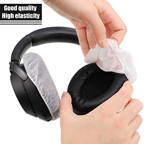 BBTO 200 Pieces Disposable Headphone Ear Cover Non-Woven Sanitary Earpad Covers for Most On Ear Headphones(M, 8 Cm/ 3.1 Inch,White) - color: White, size: M (8 cm)
