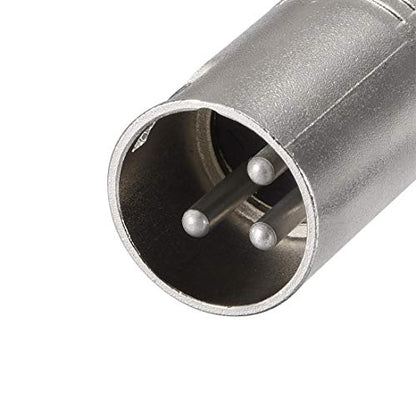 uxcell XLR Male to 1/8 inches Male TRS Adapter,Gender Changer - XLR-M to 3.5mm Coupler Adapters,Microphones Plug in Audio Connector,Mic Male Plug,2pcs