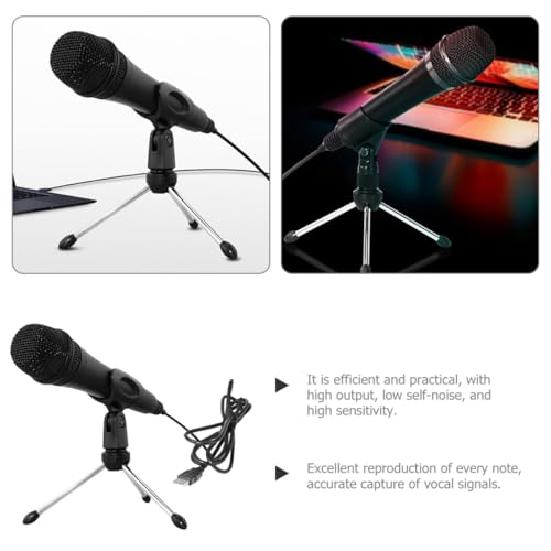 Vaguelly USB Condenser Microphone Wired Gaming Mic for Laptop Desktop Podcast Streaming with Mute Button and LED Indicator, Multipurpose Mic for Music, Meeting, and Live Recording
