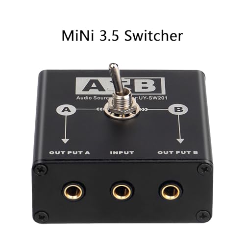Portable 3.5mm Sound Selectors Switching 1 in 2 Out Multiple Device Connection for Studio Applications Passive Sound Switching Box