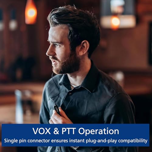 Kenwood KHS-33 Earbud Earpiece with Inline Mic & PTT – Lightweight 1-Wire VOX Compatible for PKT-23 ProTalk Two-Way Radios, Secure Clip for All-Day Use, OEM | Single-Wire Earpiece Design | In-Line Push-to-Talk Mic | Lightweight Fit | Clear Audio Transmiss