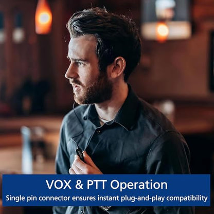 Kenwood KHS-33 Earbud Earpiece with Inline Mic & PTT – Lightweight 1-Wire VOX Compatible for PKT-23 ProTalk Two-Way Radios, Secure Clip for All-Day Use, OEM | Single-Wire Earpiece Design | In-Line Push-to-Talk Mic | Lightweight Fit | Clear Audio Transmiss