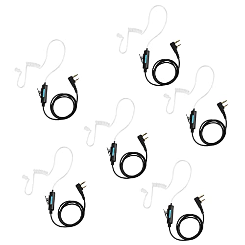 SAMCOM 2 Pin Earpiece for FPCN30A FPCN10A Radios (Clear Tube Earpiece 6 Packs) - size: Clear Tube Earpiece 6 Packs