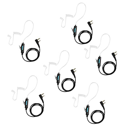 SAMCOM 2 Pin Earpiece for FPCN30A FPCN10A Radios (Clear Tube Earpiece 6 Packs) - size: Clear Tube Earpiece 6 Packs