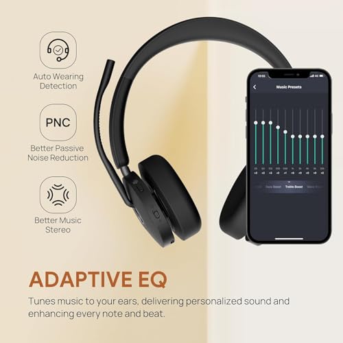 Yealink Headset BH74 Bluetooth Wireless On-ear, Acoustic Shield Mic & Hybrid ANC, Long Battery, All-Day Comfort, Dual Busylight, Teams Certified, Ideal for Office, Remote, and On-the-Go with Cloth - style: BH74-MS-MC