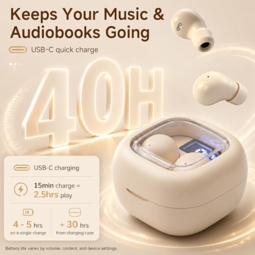 Small Mini Invisible Earbuds Wireless Bluetooth Ear Buds for Small Ears | Discreet Smallest Sleep Earbuds For Small Ears Ear Buds Low Profile Tiny Skin Tone Sleeping Earbuds For Small Ear Canals - color: Nude