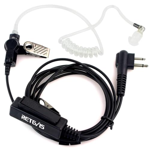 Retevis Covert Tube Walkie Talkie Earpiece with Mic, Full Size PTT(1 Pack)