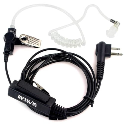 Retevis Covert Tube Walkie Talkie Earpiece with Mic, Full Size PTT(1 Pack)