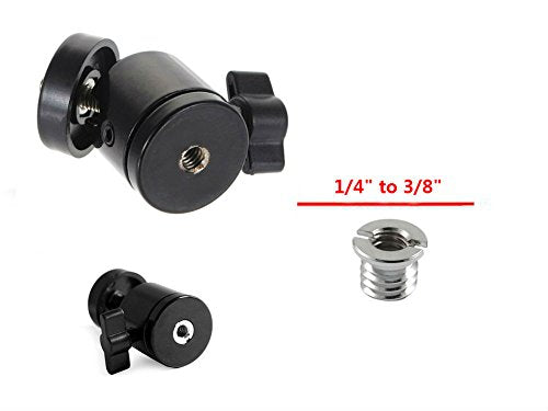 AKOAK 1/4" Swivel Mini Ball Head Screw Tripod Mount for DSLR Camera Camcorder Light Bracket, Pack of 2 - size: 1 Count (Pack of 2)