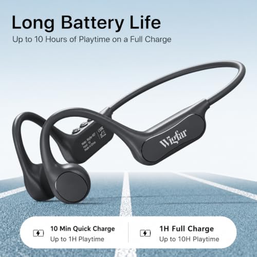 Wigfar Bone Conduction Headphones, Open Ear Headphones, Bluetooth 6.0 | Lightweight Sports Headphones for Running & Workouts, Clear Sound, 10H Playtime and IP54 Sweat Resistance for Daily Use