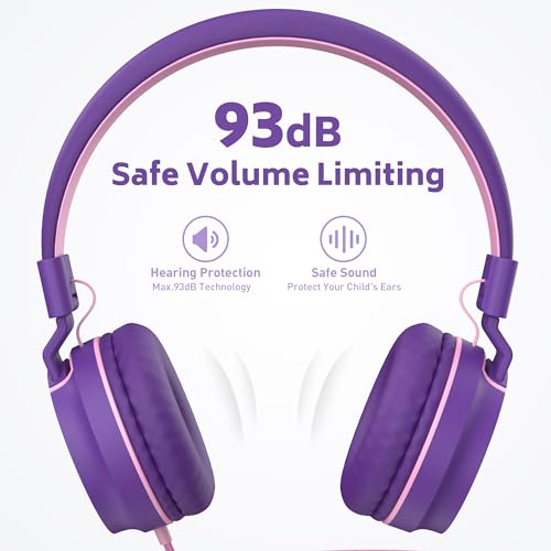 AILIHEN Kids Headphones Bulk 10-Pack for School Classroom with Mic, 93dB | Volume Limited K-12 On-Ear Durable Headset for Everyday Students Children, 3.5mm Jack for Chromebooks Tablets Laptop Computer - color: 10Pack