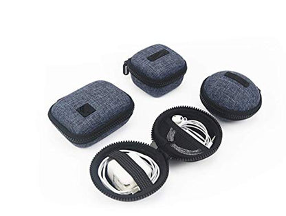 Mini Travel Carrying Cases Portable Protection Shockproof Case Hard Protective Case Impact Resistant USB Cable Organizer Sleeve Adapter Pocket Earphone Travel Wallet Pouch (Lighte Blue)