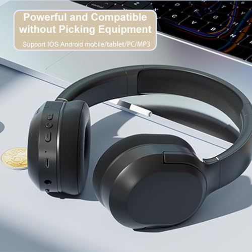 Wireless Noise Cancelling Headphones, Black for Travel,Home,Office | Comfortable Protein Ear Pads, Built-in Mic,30H Playtime,Bluetooth 5.3,Deep Bass Lightweight Active Noise Cancelling Headset - color: black A