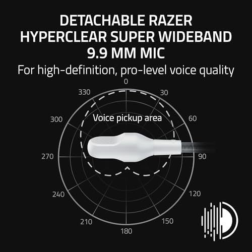 Razer BlackShark V3 Wireless PC Gaming Headset, 50mm Drivers, White | Super Wideband Mic, 2.4 GHz, Bluetooth, USB, Works with Mac, PS5, Nintendo Switch, Smartphone, 70 Hr Battery - color: White
