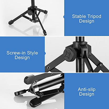 BILIONE Microphone Stand Desk Tripod, Portable Desktop Mini Mic Stand