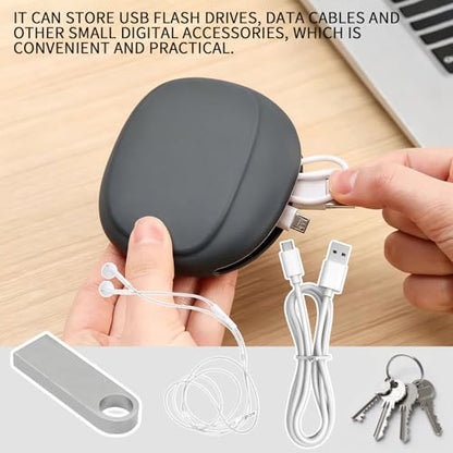 3Pcs Silicone Headphone Organizer,Earbud Case,3Pcs Data Cable Storage Case,Silicone Pouch for Earbud,Mini Key Box-Portable Wired Headphone Organizer (3)