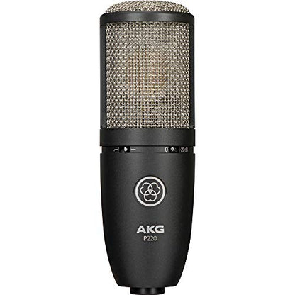 Motu M4 4x4 USB Audio Interface with AKG Project Studio P220 Condenser Mic, HPC-A30 Studio Monitor Headphones & XLR Cable Bundle