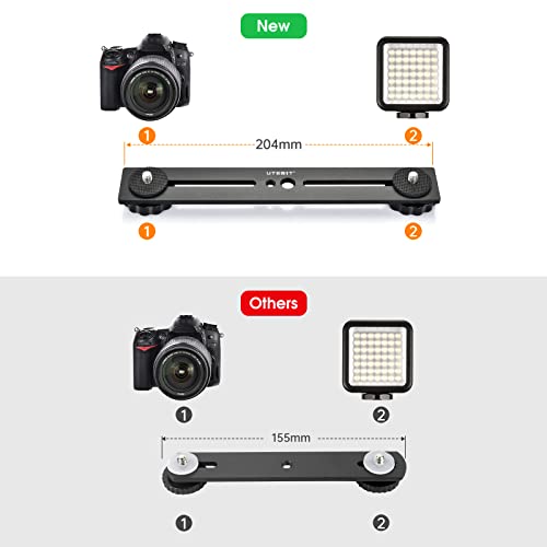 UTEBIT 8 inch Flash Bracket, with 1/4" Screw Hot Shoe, 1 Pack - size: 8 inch (Metal)