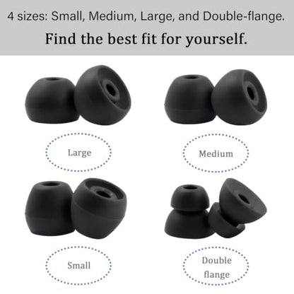 Replacement Eartips for Beats Flex, 4 Pairs Soft Silicone Ear Tips Ear Buds Ear Caps Ear Plugs Compatible with Beats Flex Wireless Earbuds Black - color: smoke gray yuzu yellow blue black