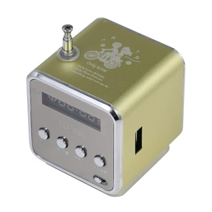 Mini Wireless Portable Bluetooth FM Radio Speaker MP3 Player,Green - color: Green