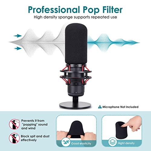 YOUSHARES Mic Cover Kit for HyperX QuadCast/QuadCast S – Foam & Furry Windscreen Set for Noise Reduction, Dust Protection, Studio & Streaming