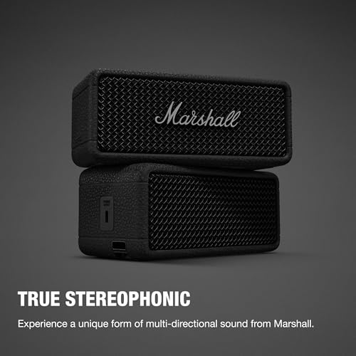 Marshall Emberton III Portable Bluetooth Speaker - Rugged Waterproof/Dust-Proof Design | Loud Stereo Sound, Deep Bass | Compact and Wireless for Travel and Outdoors - Black and Silver - color: Black & Silver