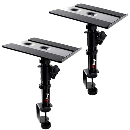 Tlingt Clamp-on Desktop Speaker Stands Pair, Desk Mount Set, Adjustable Height - size: For 5"- 6" Speaker