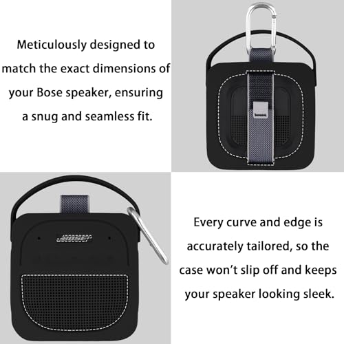 for Bose New SoundLink Micro 2nd Gen Portable Speaker Silicone Case,Black - color: Black Case