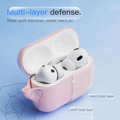 Case for AirPods Pro 3 Never-Sretch-Out DamonLight Shock-Proof Protective Semi Hard Silicone Case Compatible with Apple Airpods Pro 3rd Generation (Pink) - color: Pale Pink