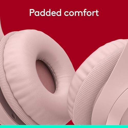 Logitech H390 Wired Headset PC/Laptop Stereo Headphones, USB-A, Rose | For PC/Laptop, Stereo, USB-A, In-Line Controls, Works with Chromebook - color: Rose, style: USB-A