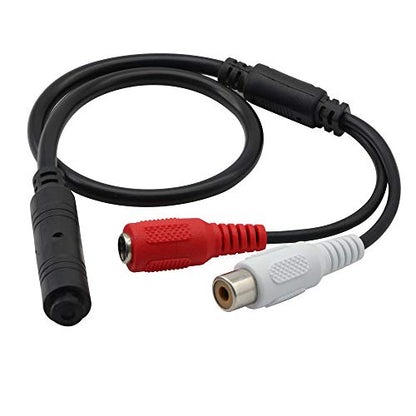 GINTOOYUN High Sensitive Microphone, Mini Audio Pickup for CCTV Security Camera, with Power Cord and Audio Cable