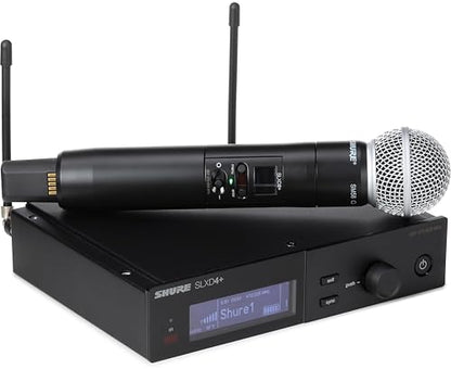 Shure SLXD24+ Wireless System with Beta58A Capsule - G57 Band | Vocal system with SLXD4+ receiver and SLXD2+ handheld; Bluetooth monitoring and feedback reduction for live use - style: Beta 58A Capsule