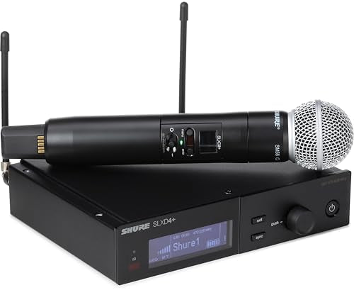 Shure SLXD24+ Wireless System with Beta58A Capsule - G57 Band | Vocal system with SLXD4+ receiver and SLXD2+ handheld; Bluetooth monitoring and feedback reduction for live use - style: Beta 58A Capsule